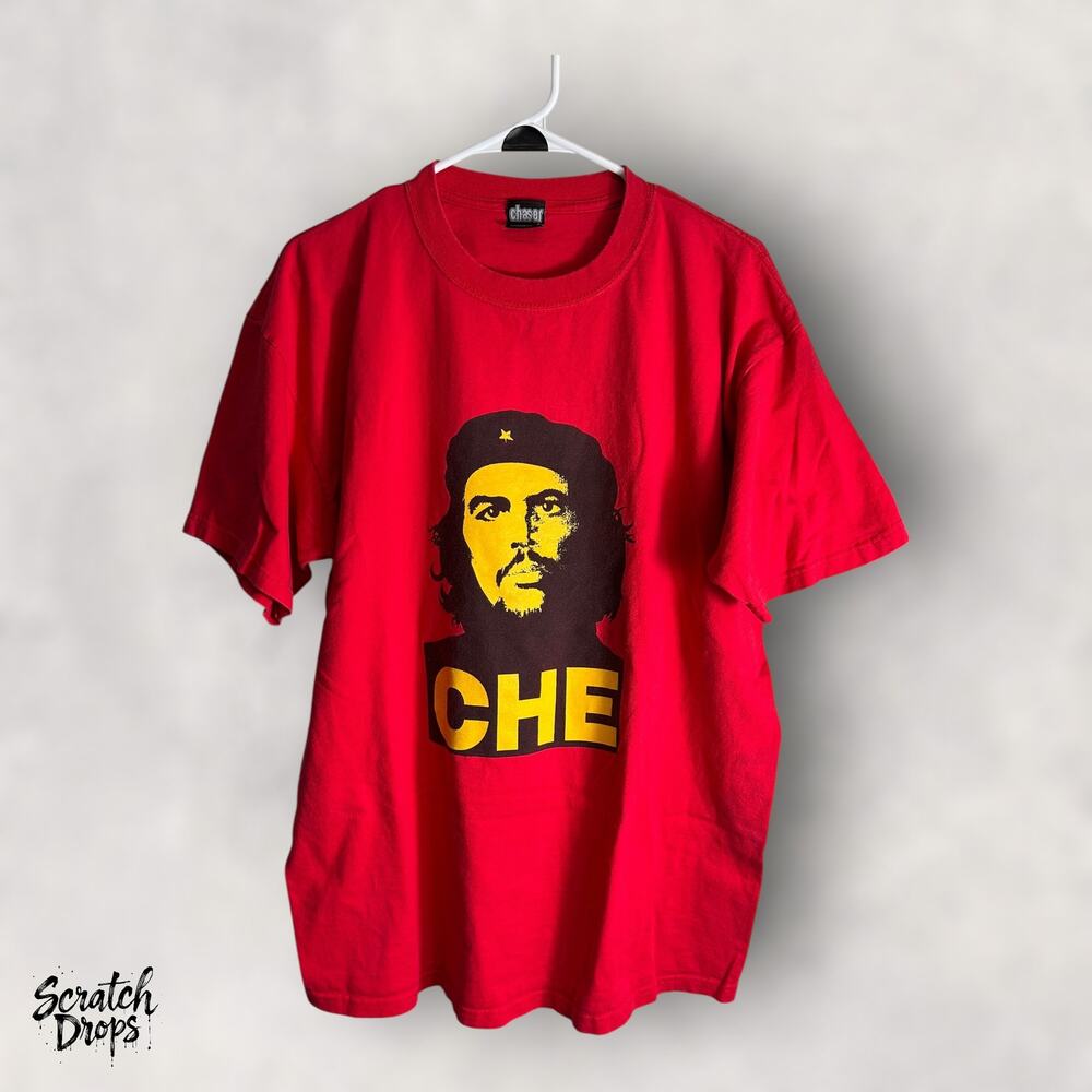 Vtg Y2K Chaser Che Guevara  Shirt Men's XL Red Cotton Retro Graphic Tee USA V04